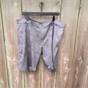 Travis Mathew Grey Hawaii‎ Print Tropical Flat Front Golf Shorts Size 40